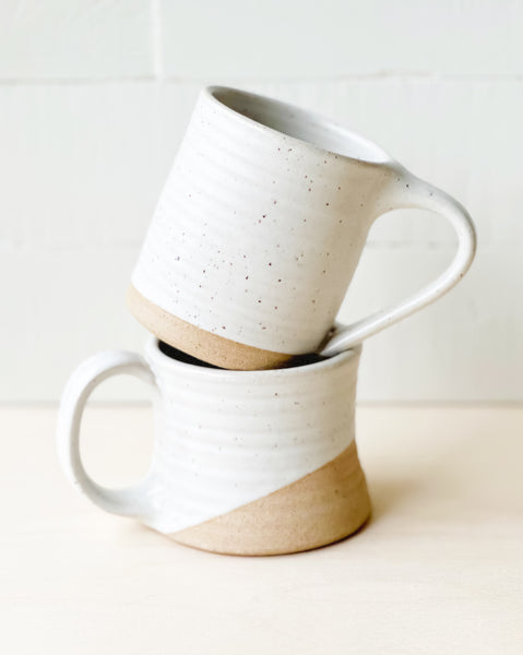 Tall Artisan Mug // Speckled Satin White