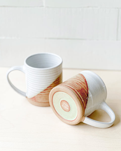 Tall Artisan Mug // Gloss White + Redwood