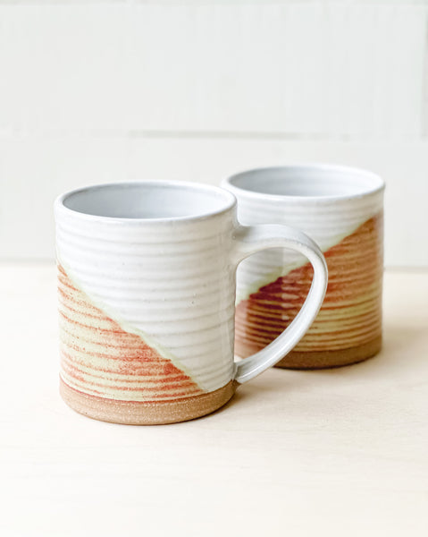 Tall Artisan Mug // Gloss White + Redwood