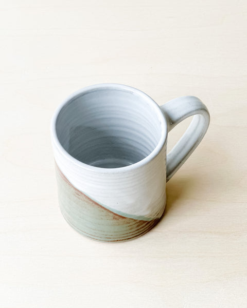 Tall Artisan Mug // Gloss White + Desert Sage