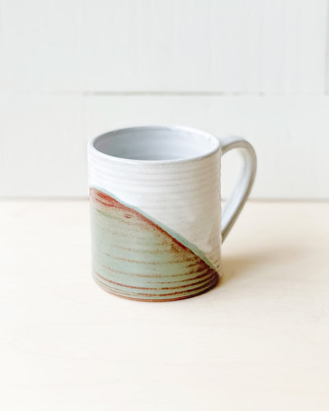 Tall Artisan Mug // Gloss White + Desert Sage