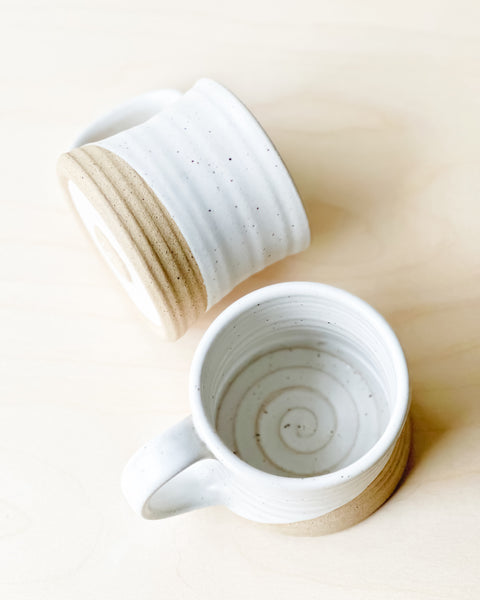 Low Artisan Mug // Speckled Satin White