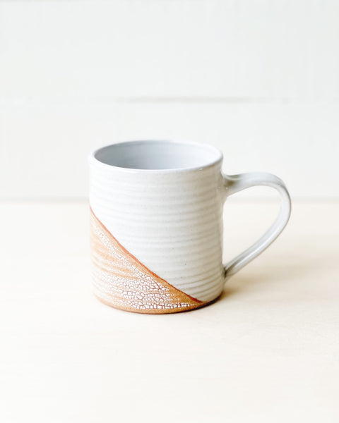 Tall Artisan Mug // Gloss White + Textured crackle